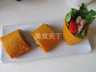 嫩牛排红萝卜卷的做法步骤：12