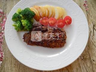 黑椒上脑牛排的做法步骤：14